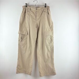 Women’s Cargo Wide Leg Pants Tan Comfort Medium Casual Utility Baggy Streetwear